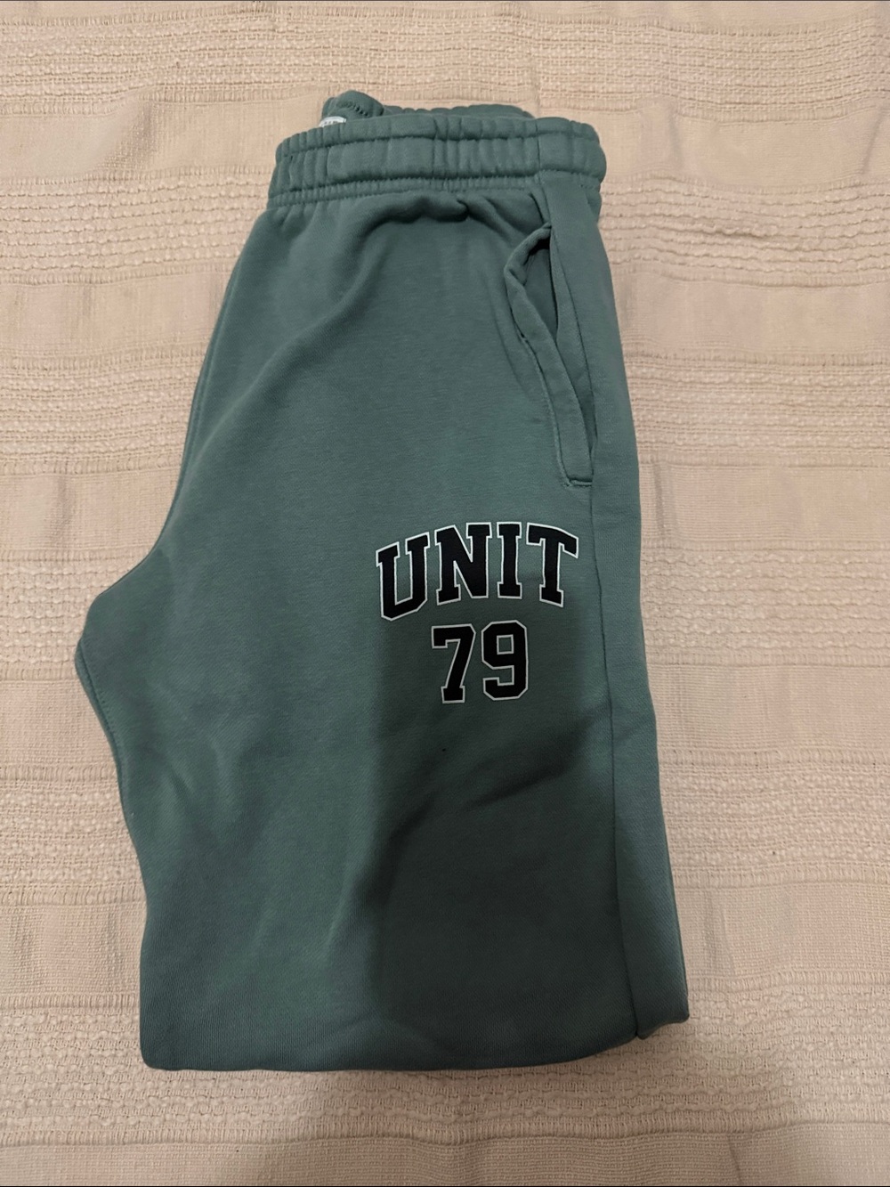 Zara Teal Green 'UNIT 79' Sweatpants